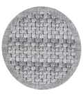 Safavieh Barbados BAR557 Black / Ivory 6'-6" X 6'-6" Round Area Rug