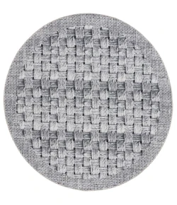 Safavieh Barbados BAR557 Black / Ivory 6'-6" X 6'-6" Round Area Rug