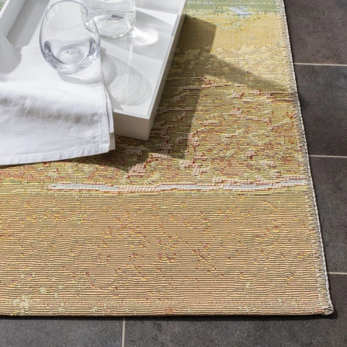 Safavieh Barbados BAR560 Gold / Blue 2'-8" X 8' Runner Area Rug