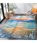 Safavieh Barbados BAR581 Gold / Blue 5'-3" X 7'-6" Rectangle Area Rug