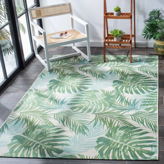Safavieh Barbados BAR592 Green / Teal 8'-0" x 10'-5" Rectangle Area Rug