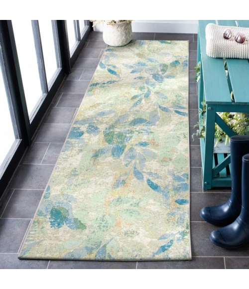 Safavieh Barbados BAR594 Blue / Ivory 2'-8" X 8' Runner Area Rug