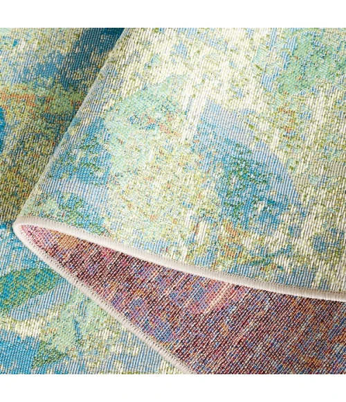 Safavieh Barbados BAR594 Blue / Ivory 6'-6" X 6'-6" Round Area Rug