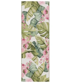 Safavieh Barbados BAR596 Green / Pink 2'-8" x 10'-5" Runner Area Rug