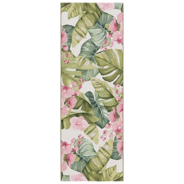 Safavieh Barbados BAR596 Green / Pink 2'-8" x 10'-5" Runner Area Rug