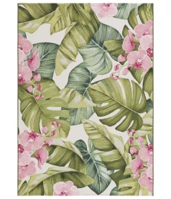 Safavieh Barbados BAR596 Green / Pink 5'-3" X 7'-6" Rectangle Area Rug