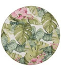 Safavieh Barbados BAR596 Green / Pink 6'-6" X 6'-6" Round Area Rug