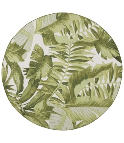 Safavieh Barbados BAR598 Ivory / Green 6'-6" X 6'-6" Round Area Rug