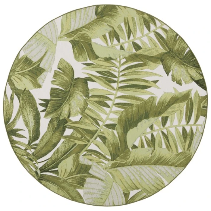Safavieh Barbados BAR598 Ivory / Green 6'-6" X 6'-6" Round Area Rug