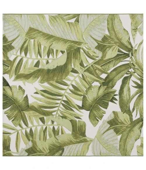 Safavieh Barbados BAR598 Ivory / Green 6'-6" x 6'-6"Square Square Area Rug