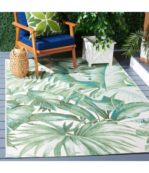 Safavieh Barbados BAR598 Green / Teal 4' X 6' Rectangle Area Rug