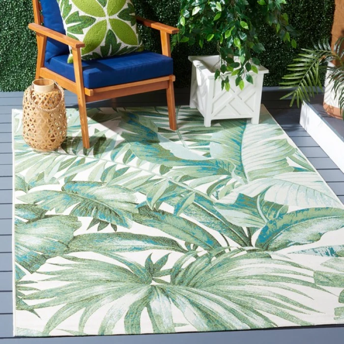 Safavieh Barbados BAR598 Green / Teal 9'-10" x 12'-5" Rectangle Area Rug