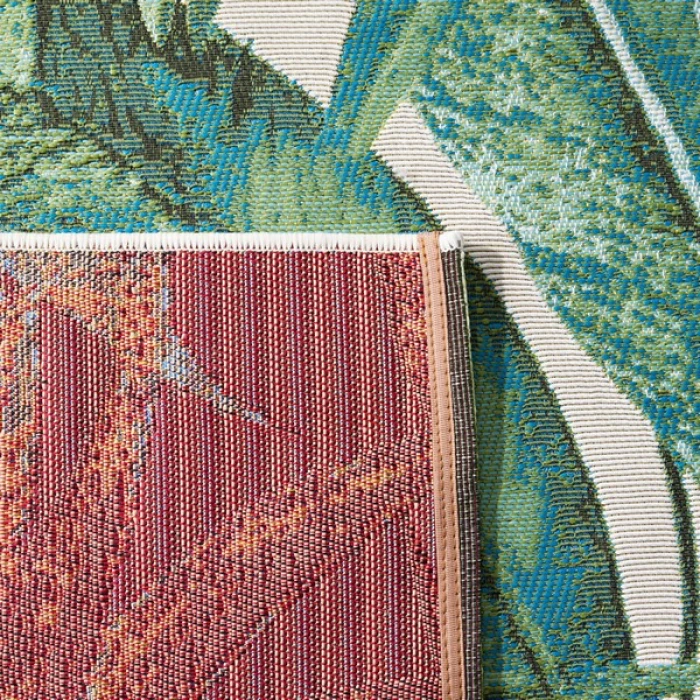 Safavieh Barbados BAR598 Green / Teal 2'-8" x 10'-5" Runner Area Rug