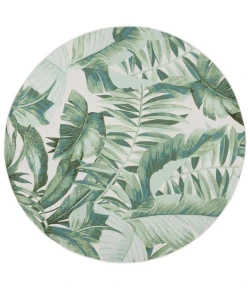 Safavieh Barbados BAR598 Green / Teal 6'-6" X 6'-6" Round Area Rug