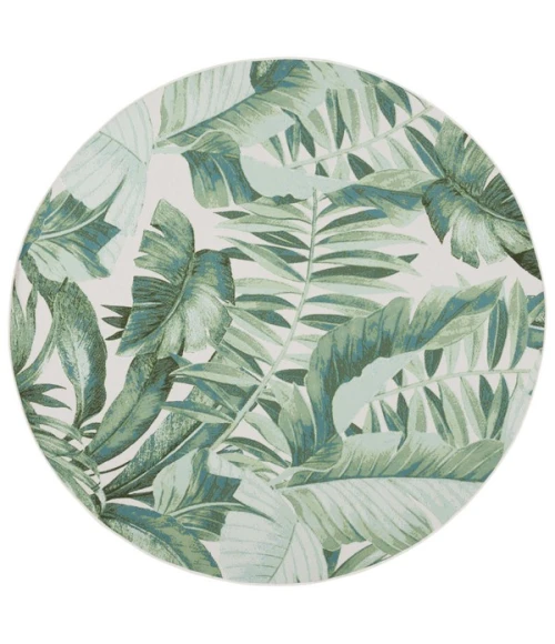 Safavieh Barbados BAR598 Green / Teal 6'-6" X 6'-6" Round Area Rug