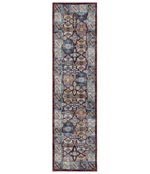 Safavieh Bayside BAY102 Blue / Red 2'-2" X 8' Runner Area Rug