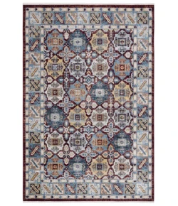 Safavieh Bayside BAY102 Blue / Red 5'-3" X 7'-6" Rectangle Area Rug