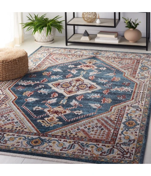 Safavieh Bayside BAY104 Blue / Grey 5'-3" X 7'-6" Rectangle Area Rug