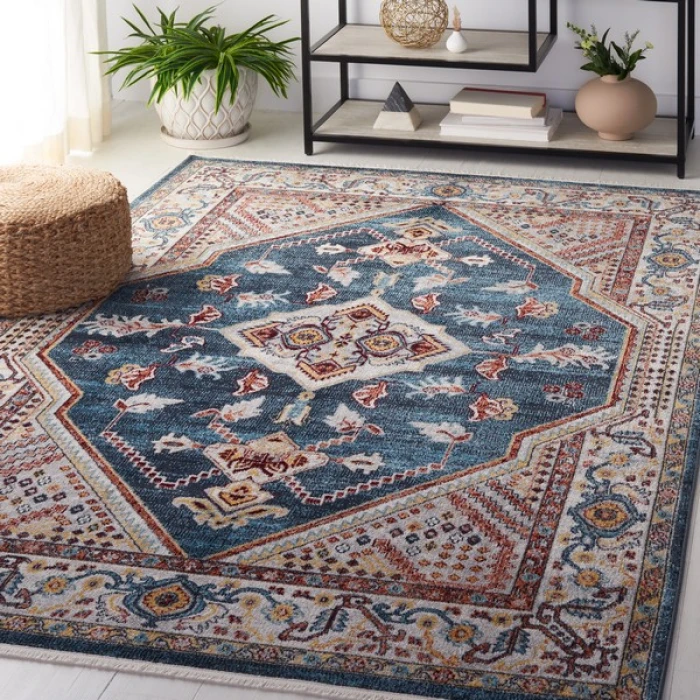 Safavieh Bayside BAY104 Blue / Grey 5'-3" X 7'-6" Rectangle Area Rug