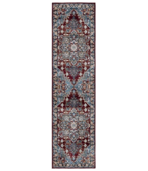 Safavieh Bayside BAY108 Blue / Red 2'-2" X 8' Runner Area Rug