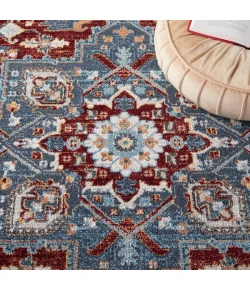 Safavieh Bayside BAY108 Blue / Red 6'-7" X 6'-7" Round Area Rug