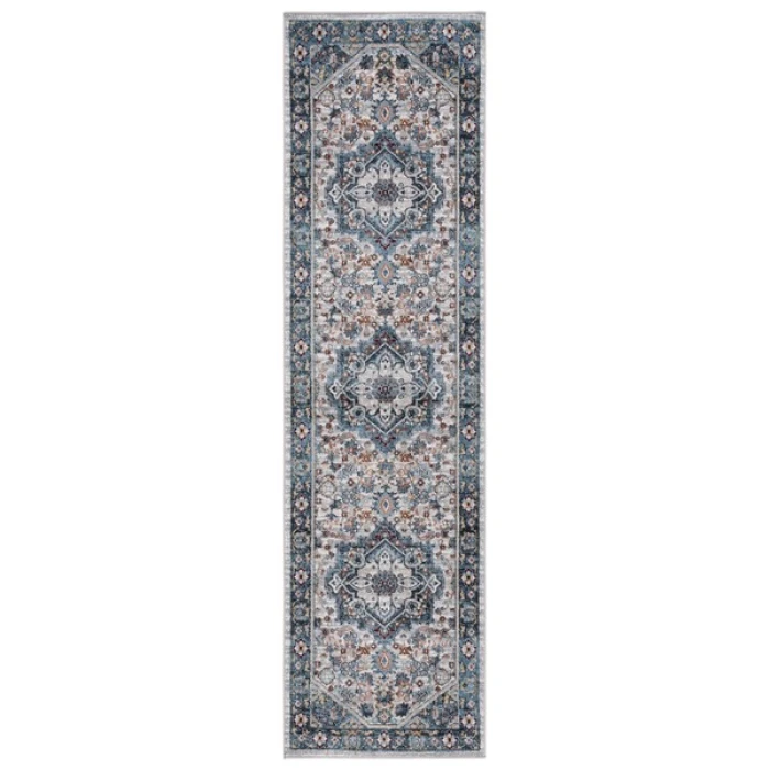 Safavieh Bayside BAY110 Blue / Grey 2'-2" X 8' Runner Area Rug