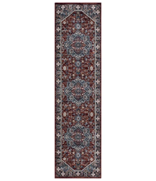 Safavieh Bayside BAY110 Red / Blue 2'-2" X 8' Runner Area Rug