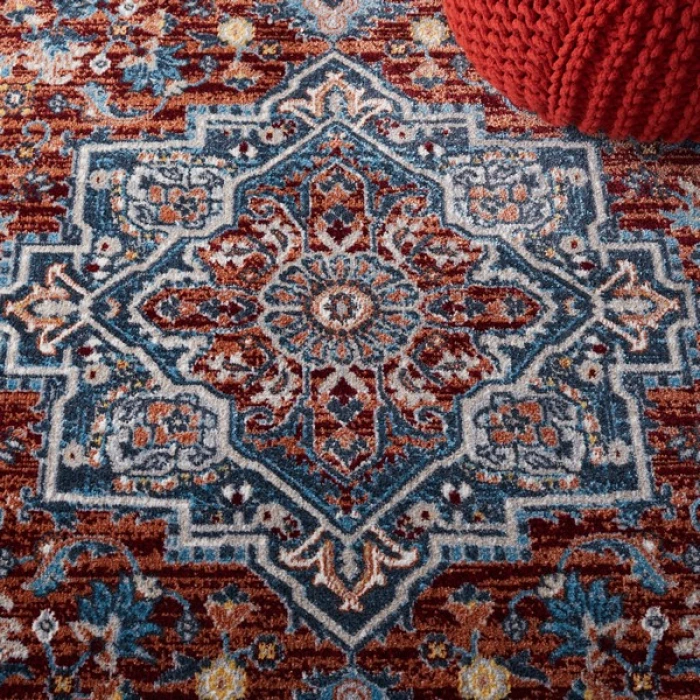 Safavieh Bayside BAY110 Red / Blue 5'-3" X 7'-6" Rectangle Area Rug