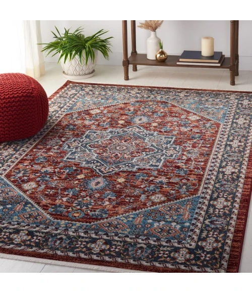 Safavieh Bayside BAY110 Red / Blue 9' X 12' Rectangle Area Rug