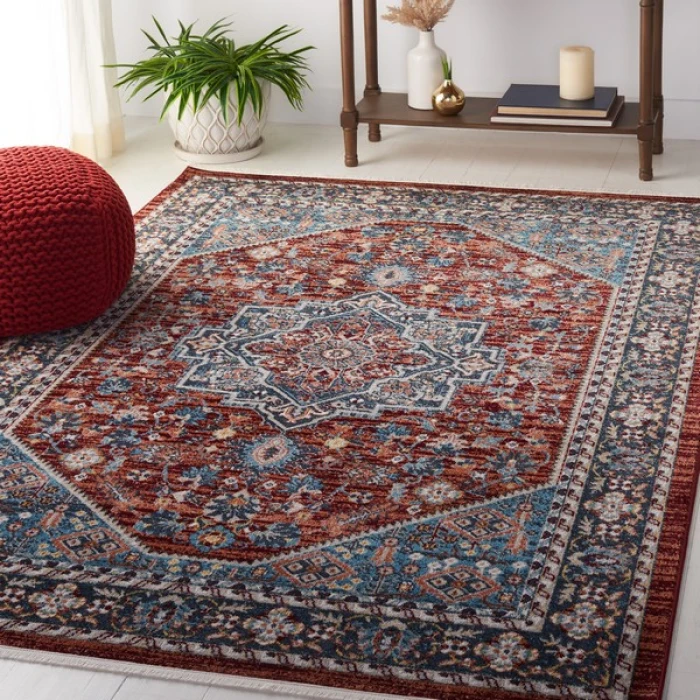 Safavieh Bayside BAY110 Red / Blue 5'-3" X 7'-6" Rectangle Area Rug
