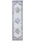 Safavieh Bayside BAY114 Blue / Ivory 2'-2" X 8' Runner Area Rug