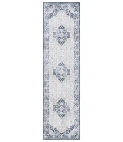 Safavieh Bayside BAY114 Blue / Ivory 2'-2" X 8' Runner Area Rug