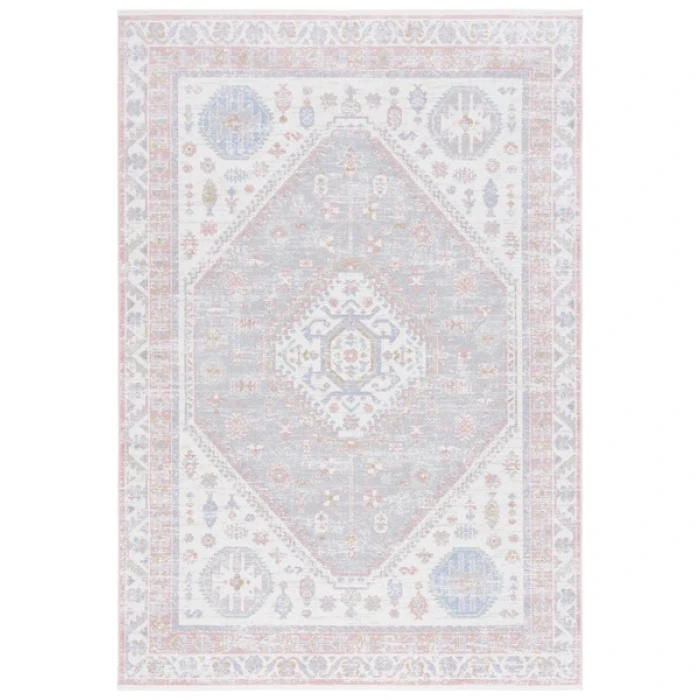 Safavieh Bayside BAY118 Ivory / Blue Pink 4' X 6' Rectangle Area Rug