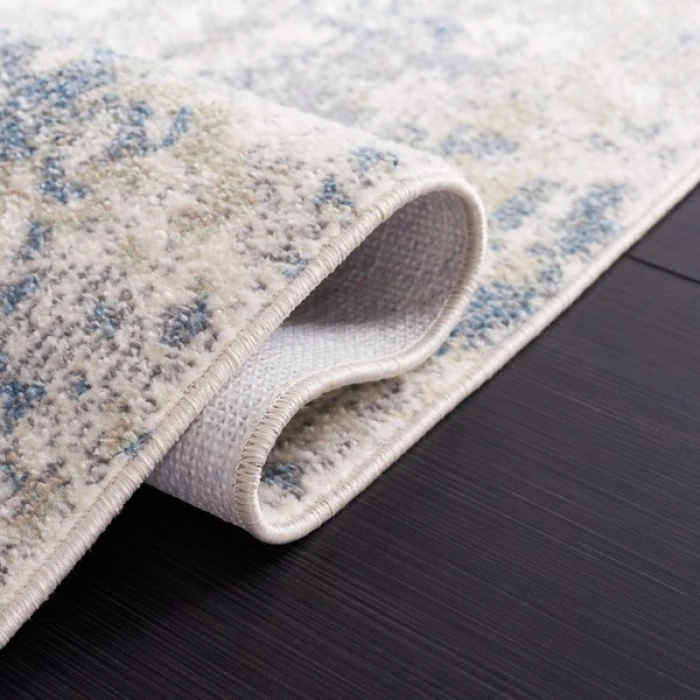 Safavieh Bayside BAY122 Grey / Ivory Blue 6'-7" X 6'-7" Round Area Rug