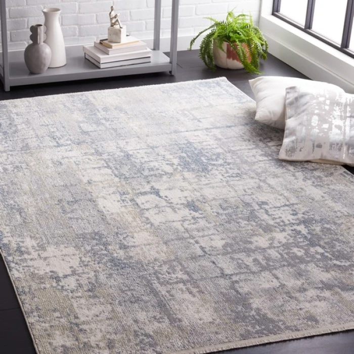 Safavieh Bayside BAY122 Grey / Ivory Blue 4' X 6' Rectangle Area Rug