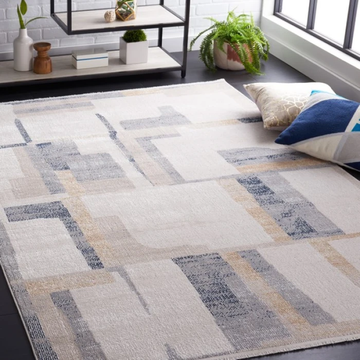 Safavieh Bayside BAY126 Ivory / Grey Gold 4' X 6' Rectangle Area Rug