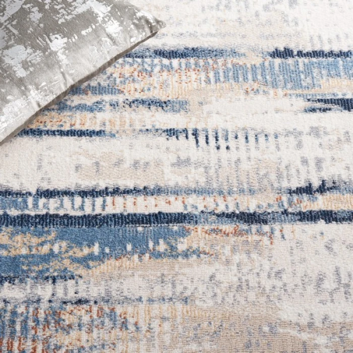 Safavieh Bayside BAY130 Blue / Gold 6'-7" X 6'-7" Round Area Rug
