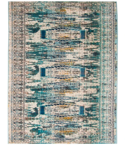 Safavieh Baldwin BDN128 Ivory / Teal 2'-2" X 12' Runner Area Rug
