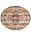 Safavieh Baldwin BDN189 Ivory / Fuchsia 6'-7" X 6'-7" Round Area Rug