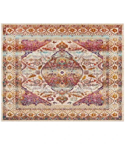 Safavieh Baldwin BDN189 Ivory / Fuchsia 6'-7" X 6'-7" Square Area Rug