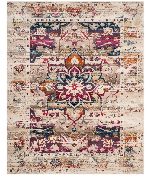 Safavieh Baldwin BDN193 Cream / Fuchsia 9' X 12' Rectangle Area Rug