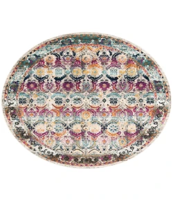 Safavieh Baldwin BDN196 Cream / Multi 6'-7" X 6'-7" Round Area Rug