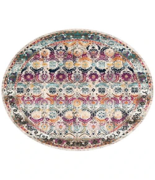Safavieh Baldwin BDN196 Cream / Multi 6'-7" X 6'-7" Round Area Rug