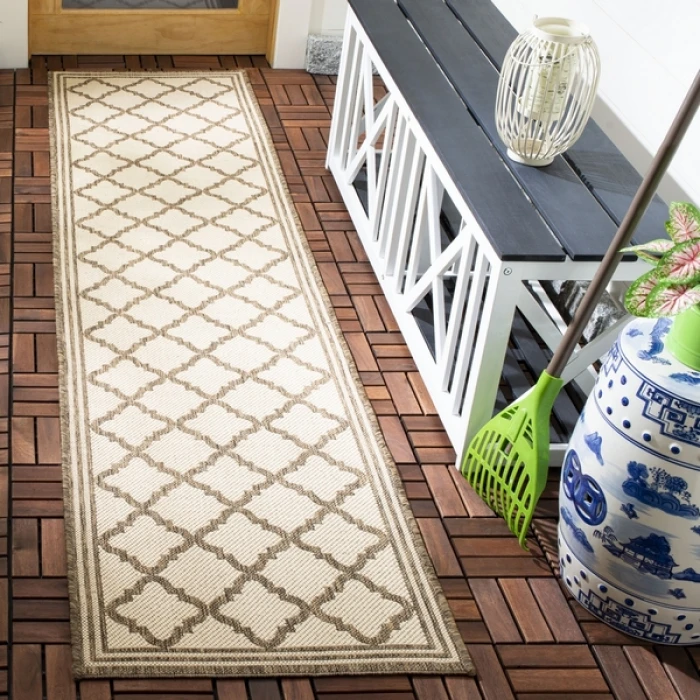 Safavieh Beach House BHS121 Cream / Beige 2'-2" X 8' Runner Area Rug