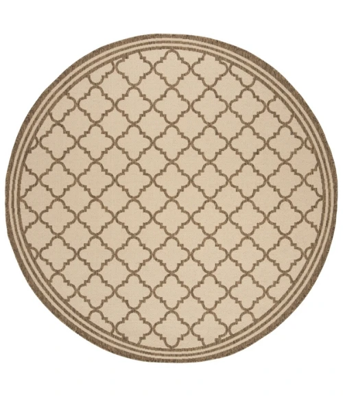 Safavieh Beach House BHS121 Cream / Beige 4' X 4' Round Area Rug