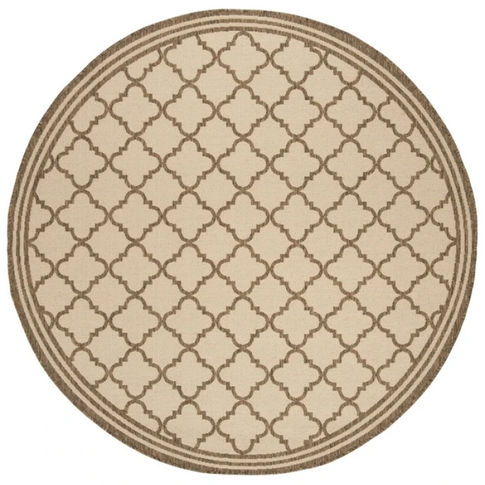 Safavieh Beach House BHS121 Cream / Beige 4' X 4' Round Area Rug