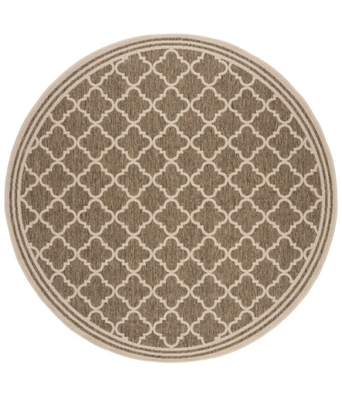 Safavieh Beach House BHS121 Beige / Cream 4' X 4' Round Area Rug