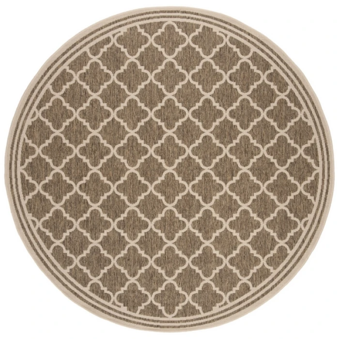 Safavieh Beach House BHS121 Beige / Cream 4' X 4' Round Area Rug