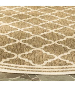 Safavieh Beach House BHS121 Beige / Cream 4' X 4' Round Area Rug