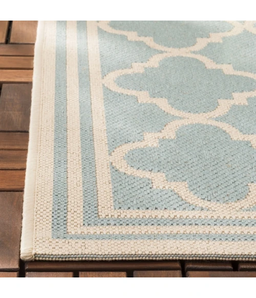 Safavieh Beach House BHS121 Aqua / Cream 2'-2" X 12' Runner Area Rug